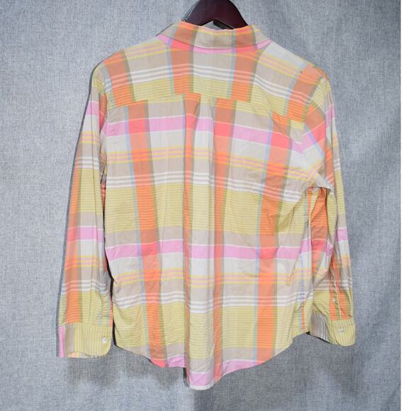 Theory Plaid Button Front Shirt Multicolor Womens XL - Picture 3 of 3